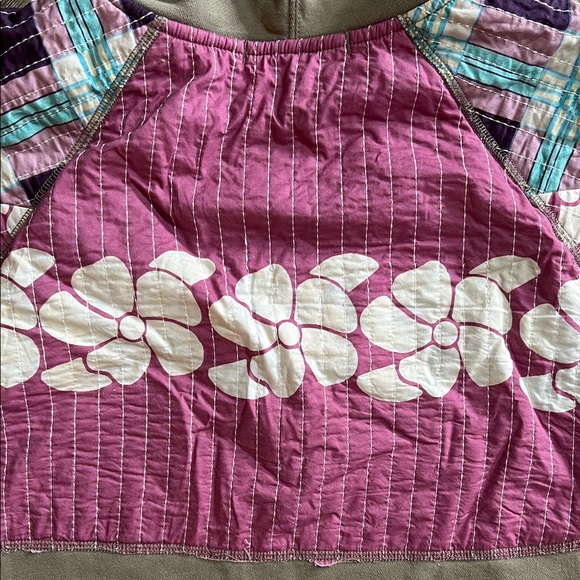 We The Free Patchwork Hoodie - Pink, Green, and Tan - Picture 9 of 11